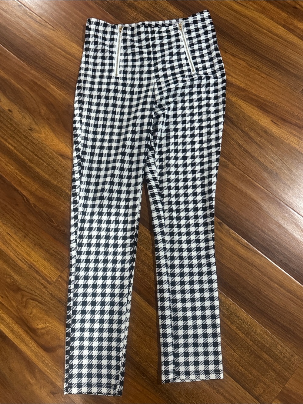 Black & White Gingham Kids Stretch Pants